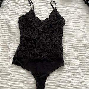 Black bodysuit with lace